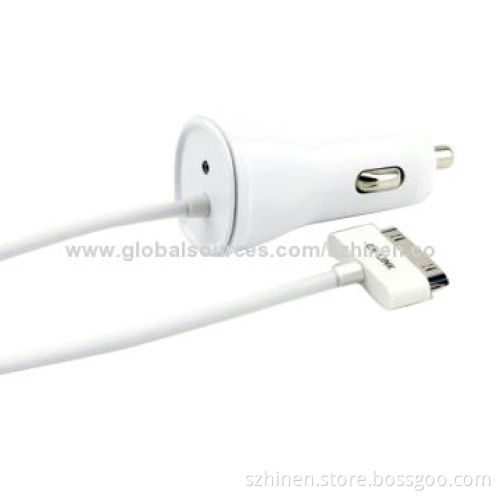 5V/2.1A Output Car Charger with 30-pin Connector, Convenient to Use